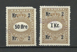 DENMARK Dänemark Stempelmarken Revenue 50 Öre & 1 Krone O - Steuermarken