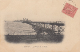 CARTE. TAMATAVE LE WHARF ET LA RADE.  MARSEILLE A LA REUNION LV N°3. CENTRE EVIDÉ SANS DATE        / 2 - Lettres & Documents