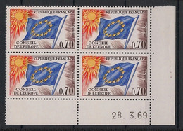 France - 1969 - Service N°Yv. 35 - Bloc De 4 Coin Daté - Neuf Luxe ** / MNH / Postfrisch - Officials