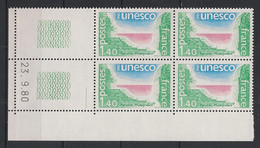 France - 1980 - Service N°Yv. 61 - Bloc De 4 Coin Daté - Neuf Luxe ** / MNH / Postfrisch - Servicio