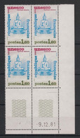 France - 1981 - Service N°Yv. 69 - Bloc De 4 Coin Daté - Neuf Luxe ** / MNH / Postfrisch - Service