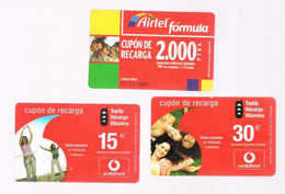 SPAGNA (SPAIN) - AIRTEL  (GSM RECHARGE) - LOT OF 3 DIFFERENT   - USED  - RIF. 9671 - Airtel
