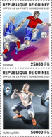 GUINEE GUINEA 2021 SET 2v - OLYMPIC GAMES POSTPONEMENT COVID-19 PANDEMIC CORONAVIRIS FOOTBALL SOCCER WEIGHTLIFTING - MNH - Sommer 2020: Tokio