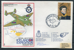 1972 Iceland Royal Air Force Expedition Flight Cover. RAF Brize Norton, Lyneham Keflavik SIGNED - Lettres & Documents