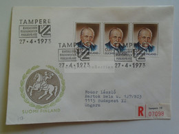 D179688   Suomi Finland Registered Cover    - Cancel TAMPERE   1973  Sent To Hungary - Lettres & Documents