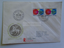 D179692   Suomi Finland Registered Cover    - Cancel Helsinki  1972  Sent To Hungary - Lettres & Documents