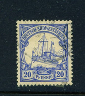 GERMAN SOUTH WEST AFRICA  -  1901 Yacht Definitive 20pf Used As Scan - Colonia: Africa Sud Occidentale