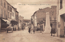 CPA 06 BIOT RUE SAINT SEBASTIEN ET LE MONUMENT AUX MORTS - Biot