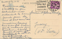 CARTE OBLITERATION DAGUIN " BUSSANG CURE DES ANEMIES -TOURISME -VOSGES -ANNEE 1935 - Maschinenstempel (Sonstige)