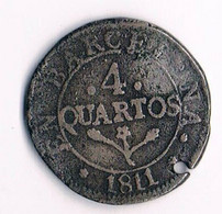 J3  Espagne Barcelona 4 Cuartos 1811 - Monedas Provinciales