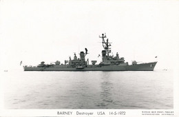CPSM Photographique - BARNEY Destroyer USA 14/5/1972 - Warships