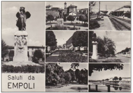 FIRENZE - Saluti Da Empoli - 7 Vedute - Interno Stazione Ferroviaria No Treno - Lungarno - Piazza Della Vittoria - 1956 - Empoli