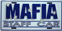 USA Metal (tin) Plate 'Mafia Staff Car" Bulletholes - 30 X 15 Cm - NEW - MINT Condition - Plaques En Tôle (après 1960)