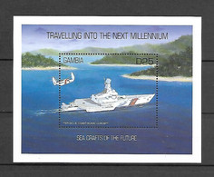 Gambia 2000 Transport In The Next Millennium - Ships MS MNH (DMS01) - Gambia (1965-...)