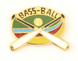 Pin's Fauté BASS BALL Au Lieu De  BASE BALLL - Balle Et Deux Battes - K395 - Baseball