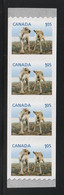 CANADA 2012 Definitives / Young Wildlife / Caribou S/ADH: Strip Of 4 Stamps UM/MNH - Coil Stamps