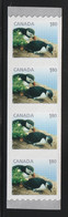 CANADA 2014 Definitives / Young Wildlife / Puffin S/ADH: Strip Of 4 Stamps UM/MNH - Coil Stamps