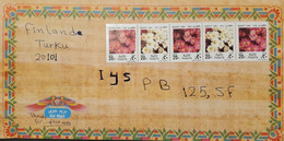 O) 1997 EGYPT, FEASTS, PINK FLOWERS, WHITE FLOWERS, COVER CIRCULATED FINLAND - Lettres & Documents