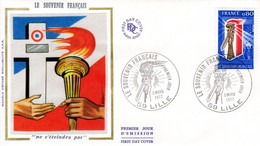 " LE SOUVENIR FRANCAIS " Sur Enveloppe 1er Jour Sur Soie De 1977 N° YT 1926 Parfait état FDC - Militaria