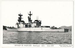 CPSM Photographique - ARTHUR W.RADFORD - Destroyer - USA - 12/5/1979 - Warships