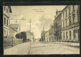 AK Colditz I. Sa., Bahnhofstrasse Mit Gasthaus Zum Goldnen Stern - Colditz