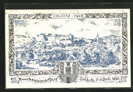 Künstler-AK Colditz I. Sa., Zweites Heimatfest 1926, Teilansicht - Colditz