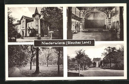 AK Niederwiera / Glauchau Land, Gasthof Zum Wieratal, Innenansicht, Parkpartie - Glauchau