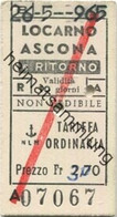 Schweiz - NLM Locarno Ascona E Ritorno - Fahrkarte 1965 - Europa
