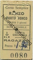Schweiz - NLM Ranzo Porto Ronco - Kinder-Fahrkarte 1966 - Europe