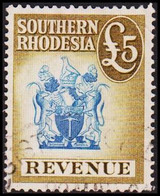 1953. SOUTHERN RHODESIA. REVENUE £ 5 Small Tear. () - JF420350 - Southern Rhodesia (...-1964)