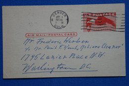 T29 ETATS UNIS BELLE CARTE 1956 DENVER POUR WASHINGTON+ AFFRANCH . INTERESSANT - Lettres & Documents