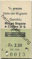 Schweiz - SNL Gandria Museo Dogane E Cantine Di Gandria - Fahrkarte 1/2 Preis 1986 - Europa