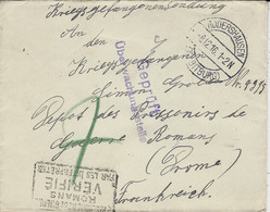 1916- Cover From RODERSHAUSEN To A German W P  At Romans  ( Drôme ) - Briefe U. Dokumente