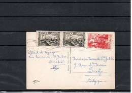 MAROC - MOROCCO - CARTE-VUE MARRAKECH-MEDINA 1949 Vers BELGIQUE  - B15 - Storia Postale