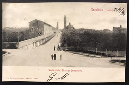 Novellara Emilia Vista Della Stazione Ferroviaria VIAGGIATA 1901 C.2752 - Reggio Emilia