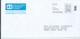 Entiers Postaux : Enveloppe Réponse Type L'Engagée Yzeult Catelin ECO SOS Villages D'enfants 251977 ** - PAP: Antwort/Marianne L'Engagée