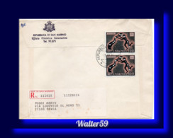 1970 San Marino Saint Marin Registered Letter To Italy R-Brief - Storia Postale