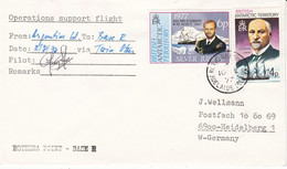 British Antarctic Territory (BAT) 1977 Rothera Point Flight Cover Argentine Island To Rothera Base R (52272) Si - Lettres & Documents