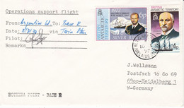 British Antarctic Territory (BAT) 1977 Rothera Point Flight Cover Argentine Island To Rothera Base R (52272) Si - Briefe U. Dokumente