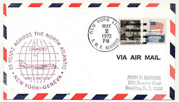 Etats Unis - 25 Years Across The North Atlantic - New York - Geneva - 2 Mai 1972 - Storia Postale