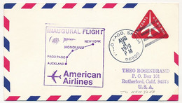 Etats Unis - Inaugural Flight New-York, Honolulu, Pago Pago, Auckland / American Airlines - Paga Pago Samoa 2 Aout 1970 - Brieven En Documenten