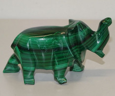 JOLI SUJET ELEPHANT PIERRE MALACHITE Sculpté BEL OBJET DE VITRINE DECO COLLECTION - Sonstige & Ohne Zuordnung