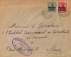 99040 - German BELGIUM -  POSTAL HISTORY -    COVER From UKKEL Uccle  1917 - OC38/54 Occupazione Belga In Germania