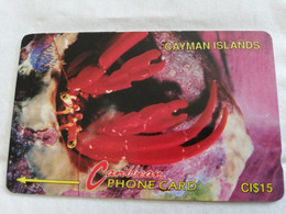 CAYMAN ISLANDS  CI $ 15,-  CAY-4B  CONTROL NR 4CCIB  HERMIT CRAB   NEW  LOGO     Fine Used Card  ** 5643** - Iles Cayman