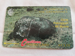 ST VINCENT & GRENADINES  GPT CARD   $ 20,-  5CSVB  CARIB PETROGLYPH     C&W    Fine Used  Card  **5644 ** - San Vicente Y Las Granadinas