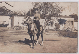 Carte-photo Militaire Souvenir D'Algérie Soldat Spahis Uniforme Cavalier Troupes Colonies - Non Classificati