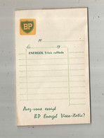 Carnet De Facturation ,automobile ,publicité ,BP ENERGOL , Frais Fr 2.95 E - Other & Unclassified