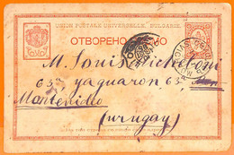 99070 - BULGARIA - POSTAL HISTORY -  STATIONERY CARD To URUGUAY  1895 - Postales