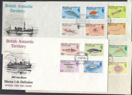 British Antarctic Territory (BAT) 1984 Marine Life / Definitives 16v 4 FDC Ca Rothera 5 MAR 1984  (F8597) - FDC