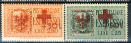 Occupazione Tedesca Lubiana 1944 Pro Croce Rossa - Sass. N. 34 - 35 ** MNH Cat. € 175 - Ljubljana